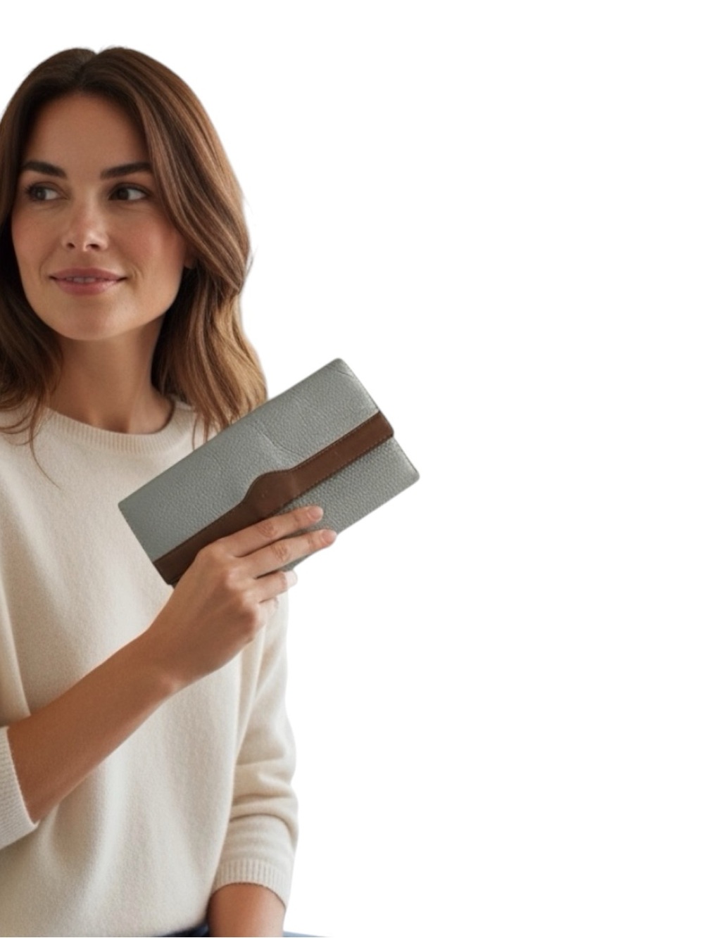 Christian Dior Green Wallet With Signature Embossed Brown Leather